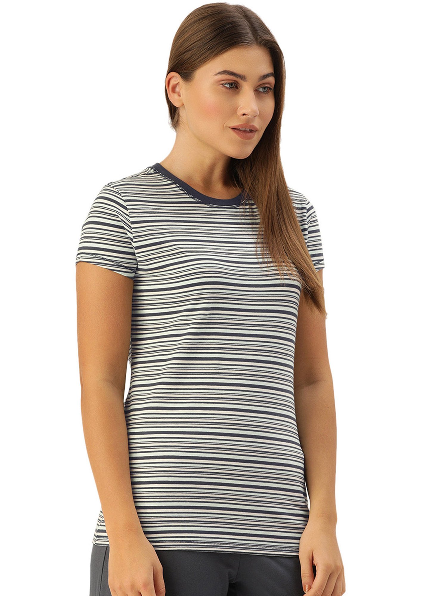 Enamor Multicolor Striped Tee
