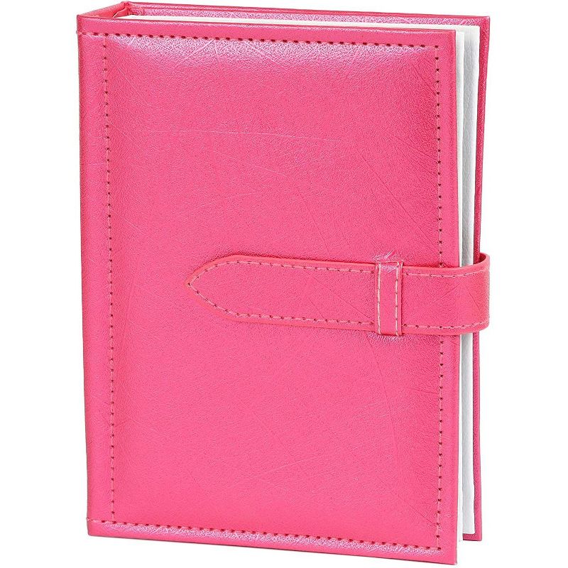 Portable Book Design Jewelry Case (5.5x7.5 in, Fuchsia, Pu Leather)