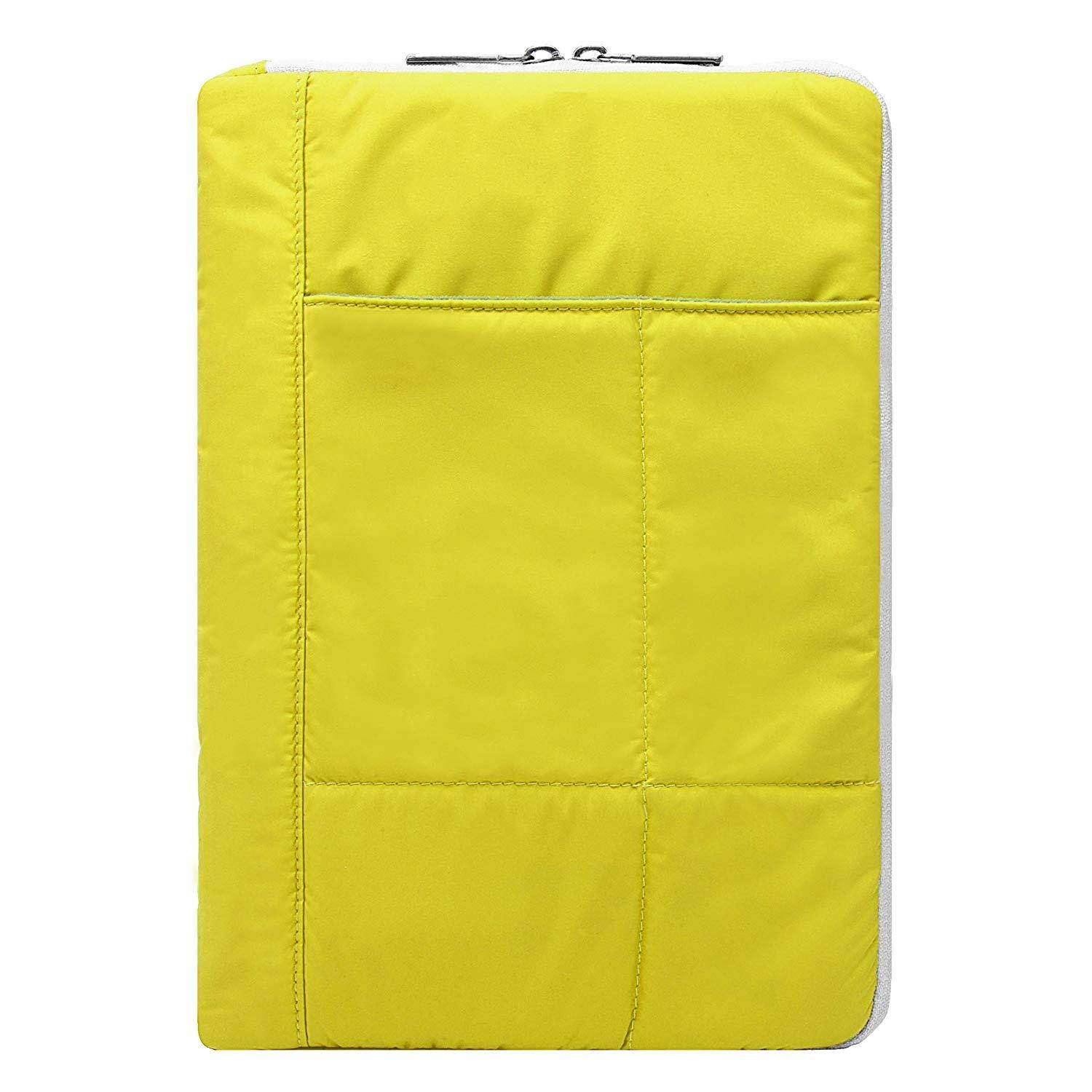 Pillow Zippered Sheen Quilted Sleeve [GRN] For Huawei MediaPad 10.1-inch/iBall Slide 10.1/Impecca DVP 9-inch + Earbuds