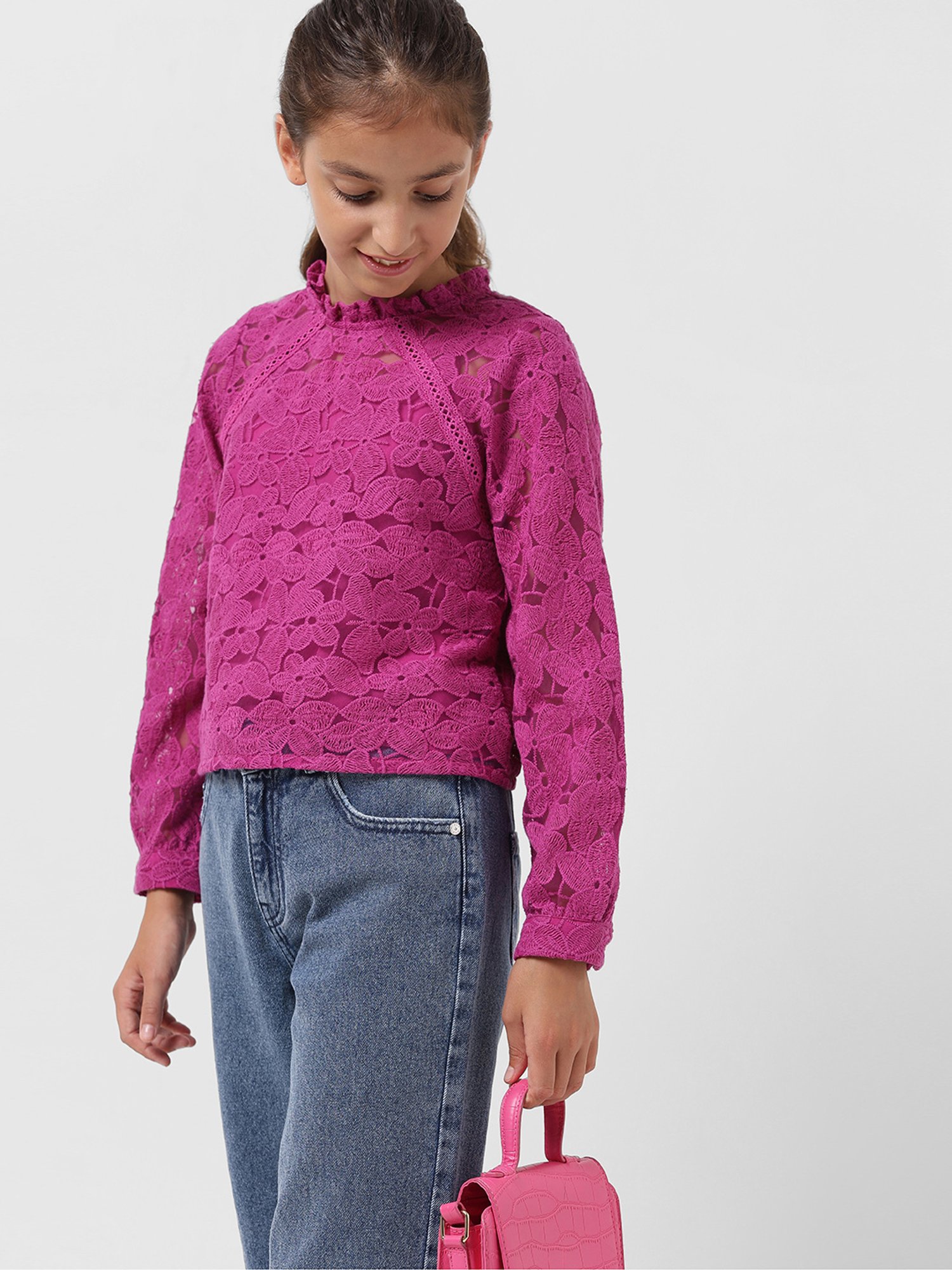 Tiny Girl Kids Pink Solid Top