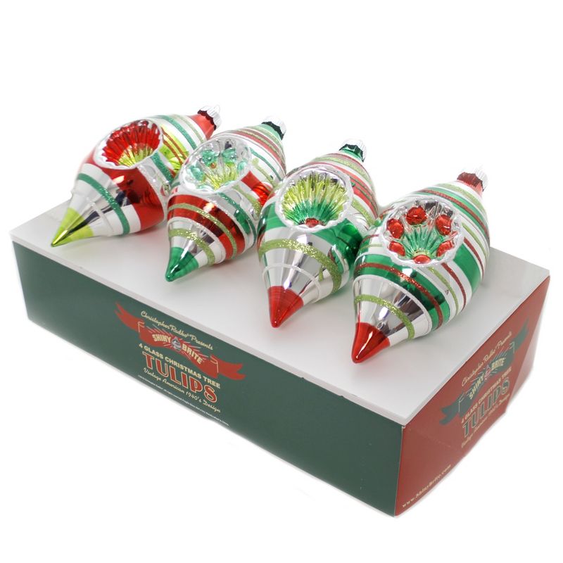 Shiny Brite 7.0" Hs Tulips With Reflectors Christmas Ornament  -  Ornament Sets