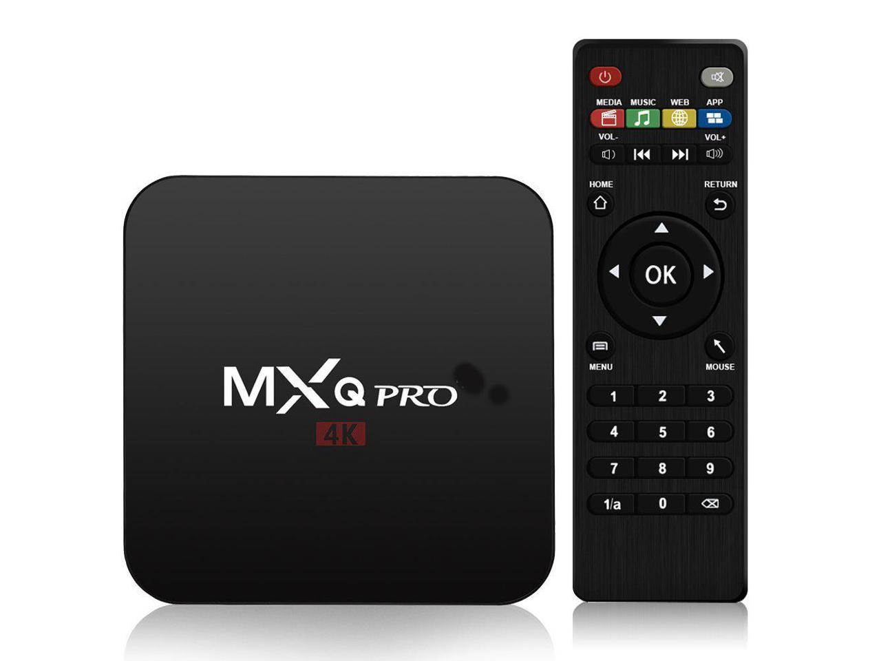 MXQ Pro P281 Android 7.1.2 TV Box Player with 1GB, 8GB ROM - EU Plug/Amlogic S905W Quad-core Android 7.1.2 1GB 8GB 4K Smart TV Box - Black
