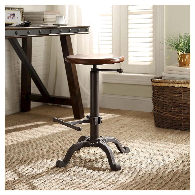 Jackson Adjustable Barstool Metal/Chestnut - Carolina Chair & Table