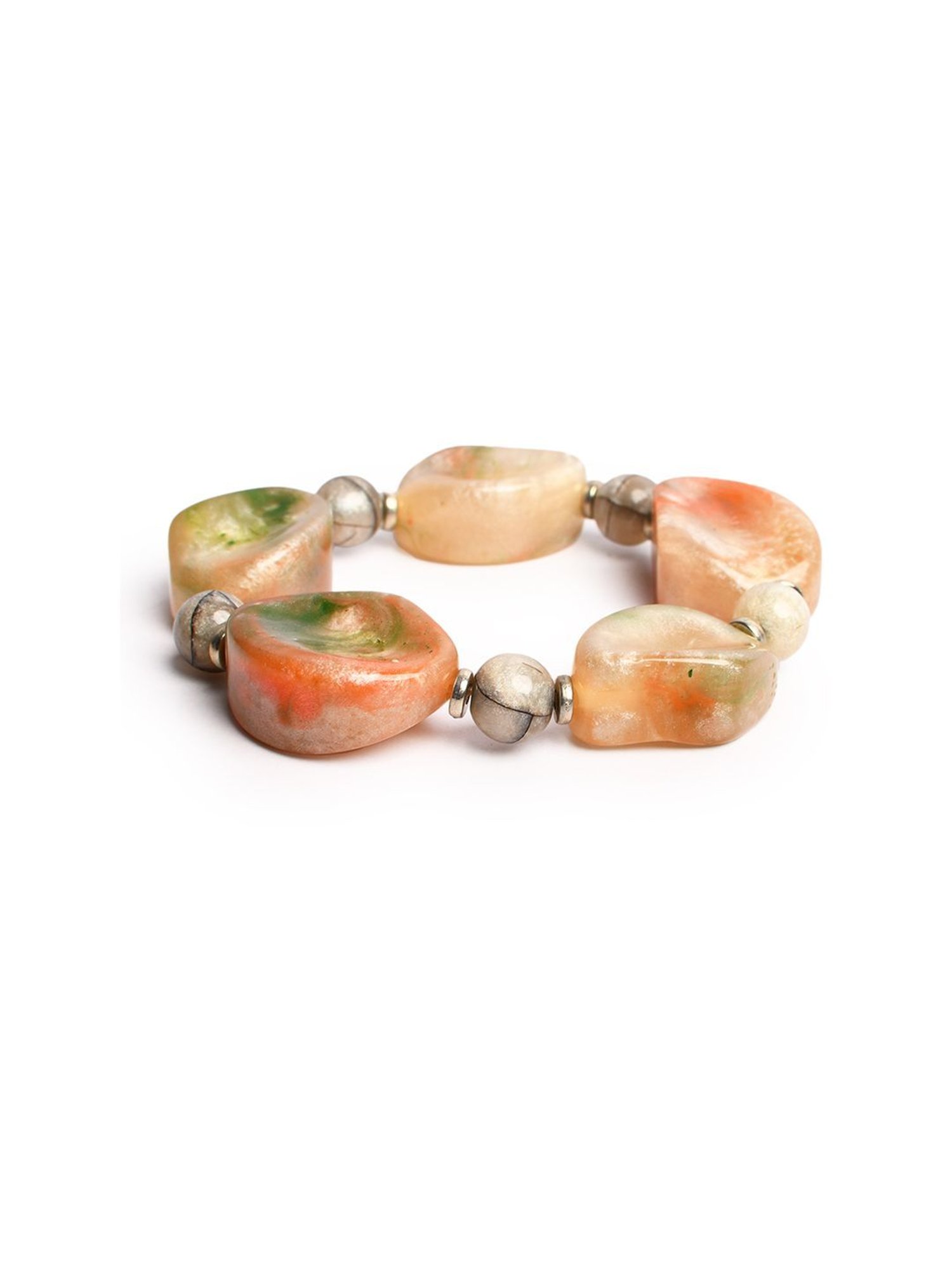 IMLI STREET Multi-Coloured Artificial Stone Stretchable Bracelet for Women