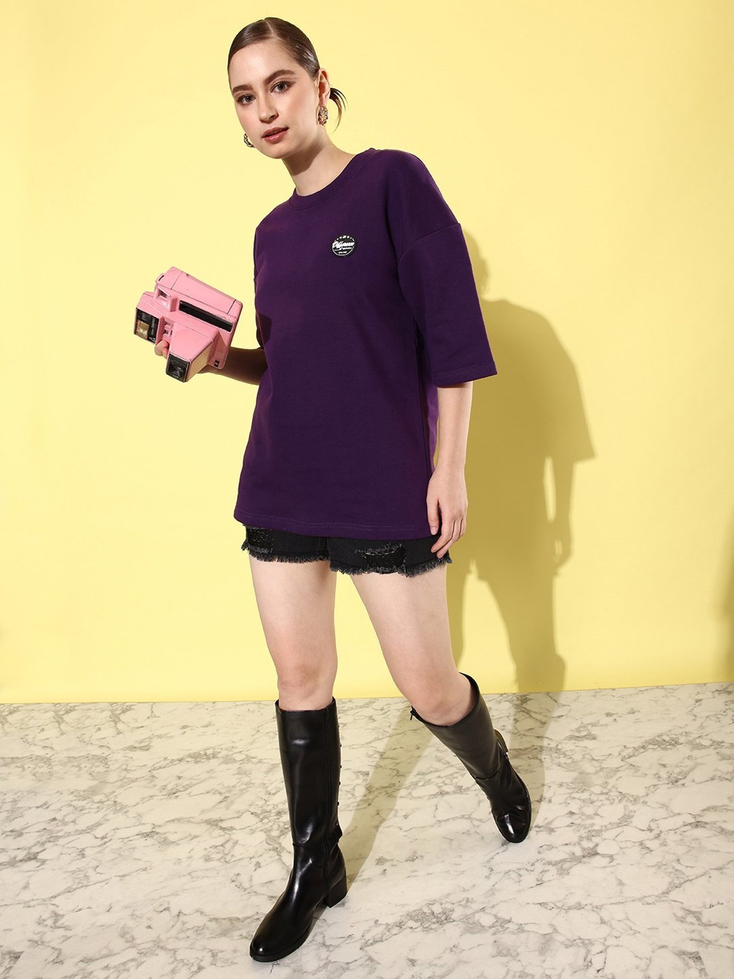 Difference of Opinion Purple Fleece Oversized Sweatshirt