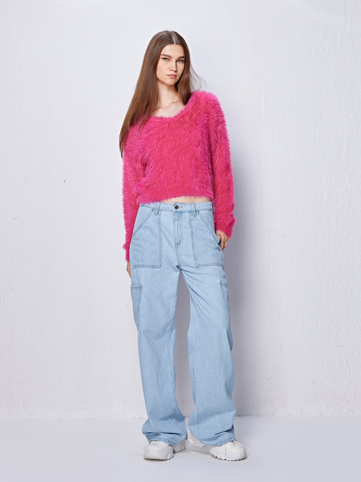 Cover Story Pink Regular Fit Sweater