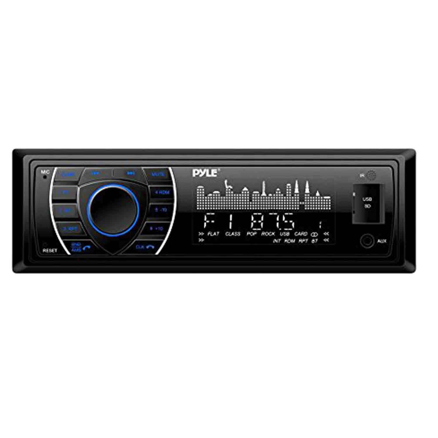 PYLE PLRMR27BTB Marine Bluetooth Receiver Stereo(Black) w/Pyle Waterproof Stereo Speakers (Black) (2-Pairs), Enrock EKMR2 Marine Antenna, Enrock Audio EM16G50FT-OFC 50 Foot 16-Gauge Speaker Wire