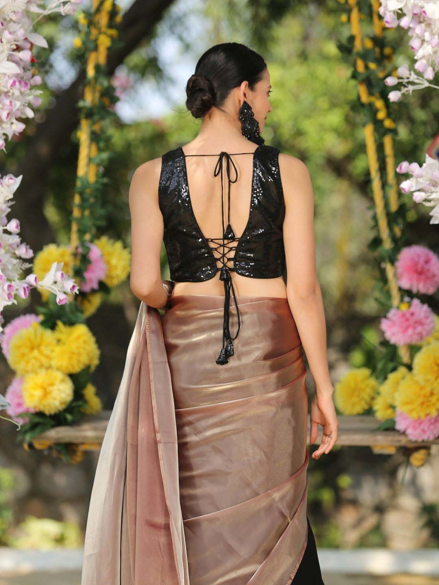 Swtantra Black Embellished Readymade Blouse