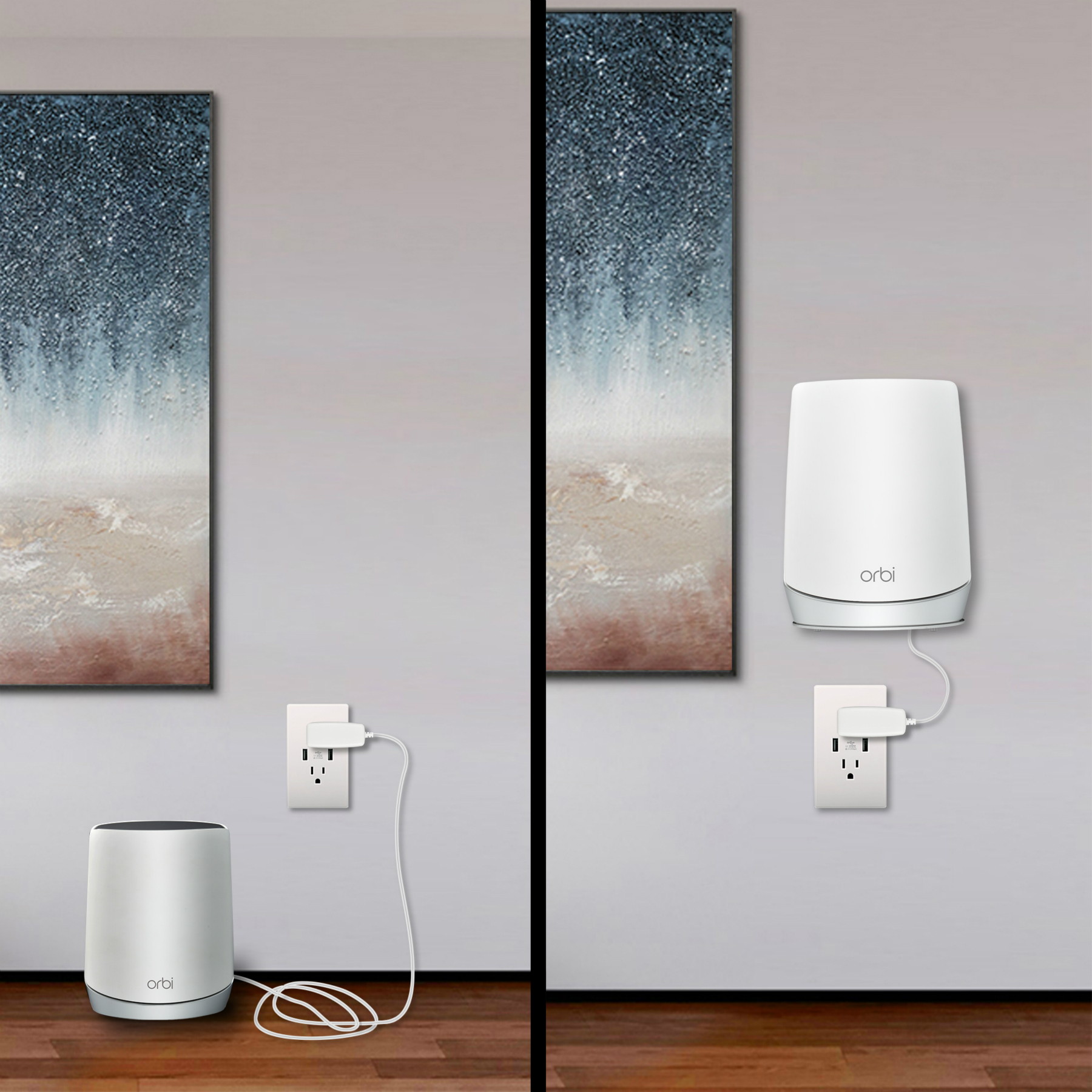 STANSTAR bracket made of aluminum alloy that can be hung on a wall. It applies to Orbi's entire home tri-band mesh WiFi 6 system/Orbi Ultra (RBK850) (RBK852) (RBK853)/(RBS750) (RBS751) (RBK752)