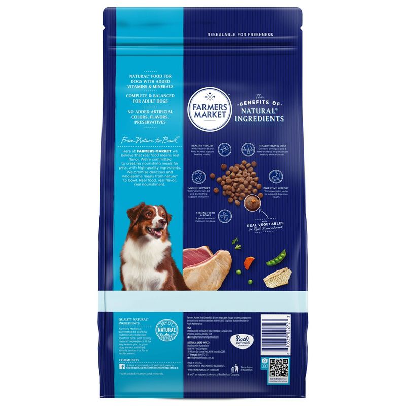 Farmers Market Real Ocean Fish & Farm Vegetables Recipe Adult Dry Dog Food - 4lbs