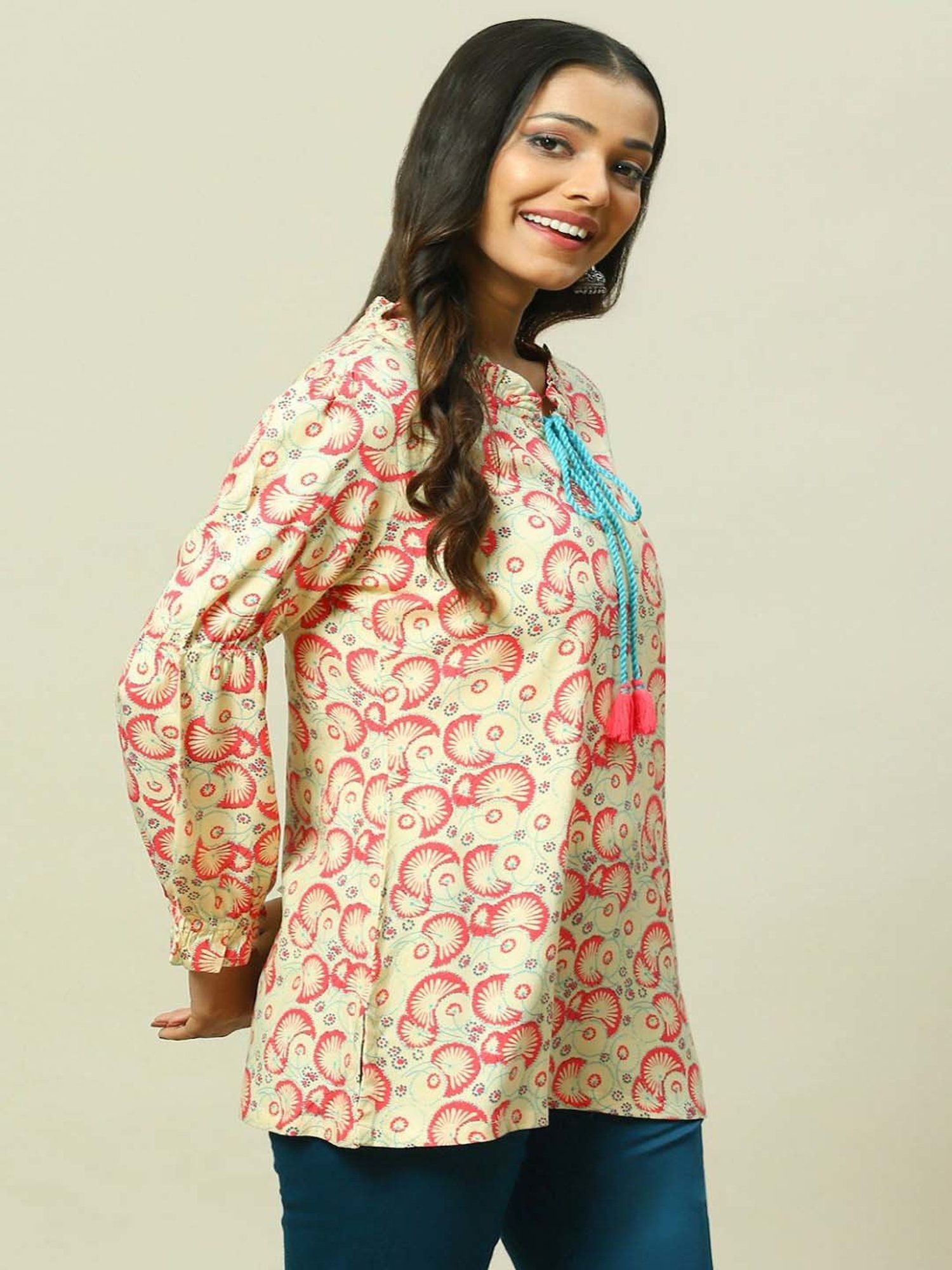 Rangriti Yellow Printed Top