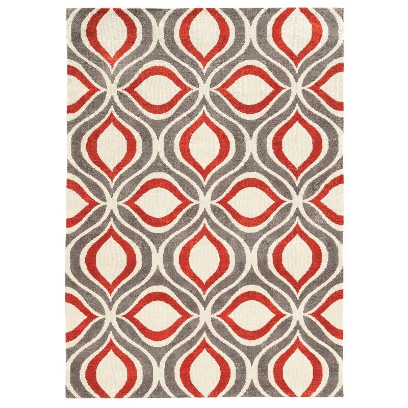 5'x7' Geometric Area Rug Gray - Linon