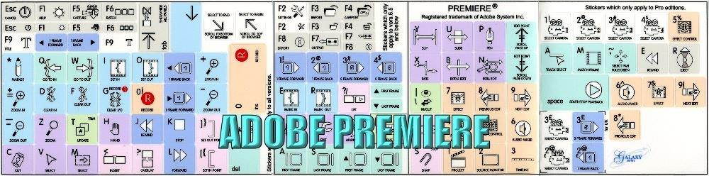 STICKERS FOR KEYBOARD ADOBE PREMIERE GALAXY SERIES WORK WITH APPLE