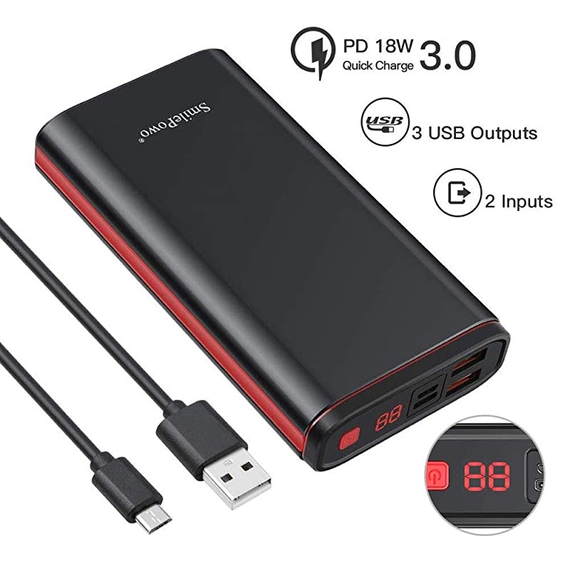 PD 18W,Power Bank Portable Charger 20000mAh Fast Phone Charging External Cell Phone Battery Pack with LCD Digital Display, 4 USB Ports High-Speed Charging for iPhone, iPad, Samsung, Android