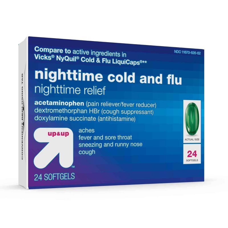 Nighttime Cold & Flu Relief Softgels - 24ct - up & up™