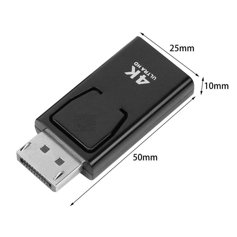 1 pack-4K Ultra HD DP To HDMI,Male to Female Converter Video Audio Adapter Connector For HDTV PC TV Notebook Plug And Play-Black