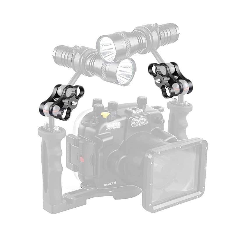 6 PCS x 1 Inch Aluminum Standard Long Ball Clamp Mount for Underwater Diving Light Arm SystemWork with Ram Mounts