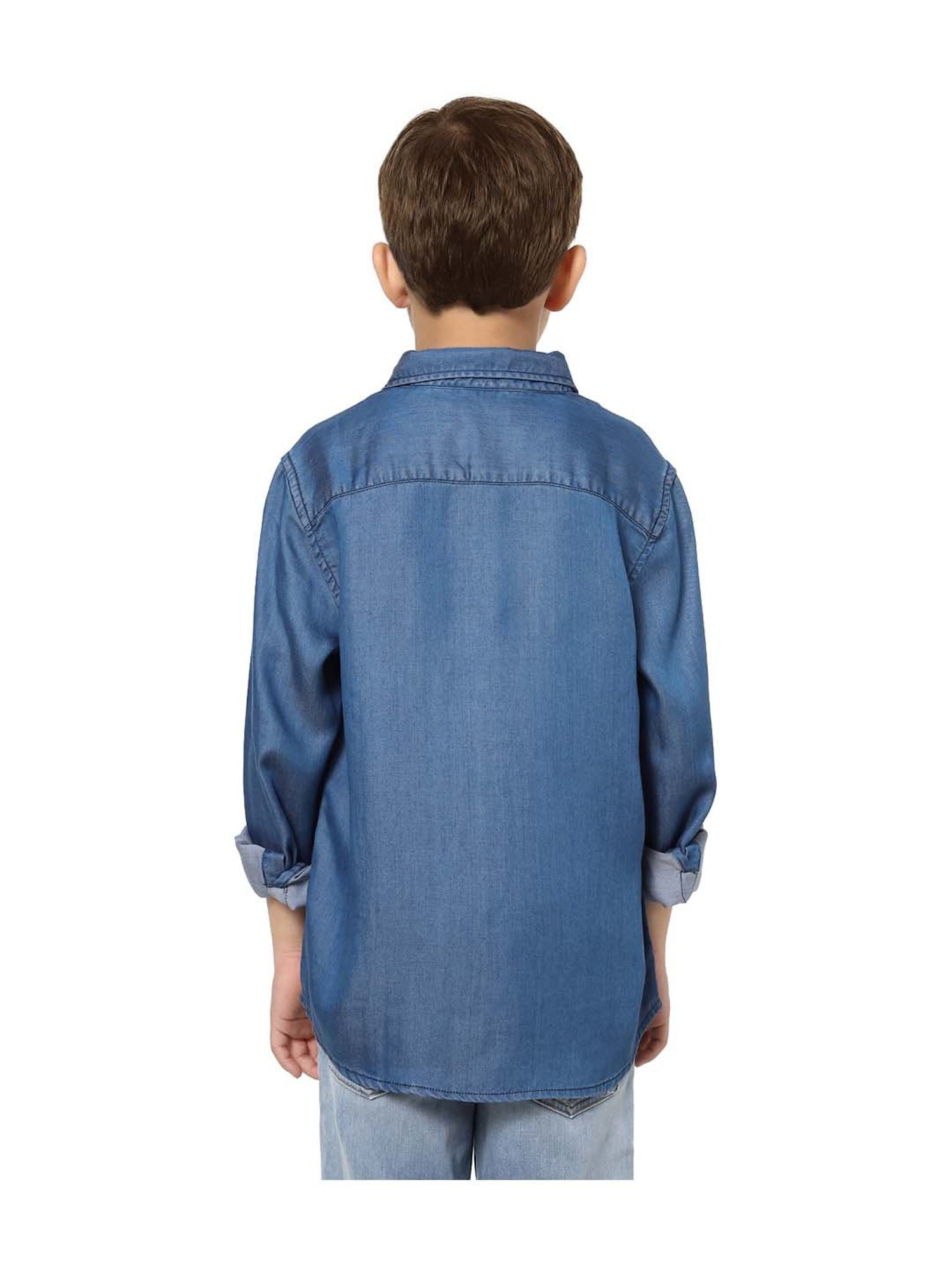 Jack & Jones Junior Blue Cotton Shirt