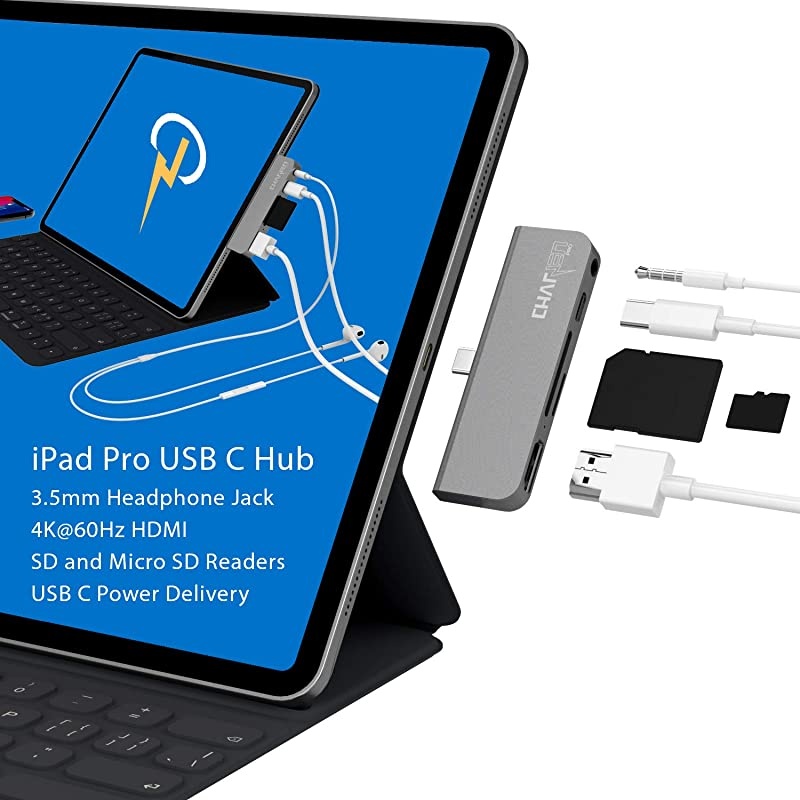 USB C Hub for iPad Pro 11 129 2020 2018 MacBook Pro 16 15 13 2020 2019 2018 MacBook Air 2020 2019 2018 100W Power HDMI 4K microSD SD Card Reader 35mm Jack