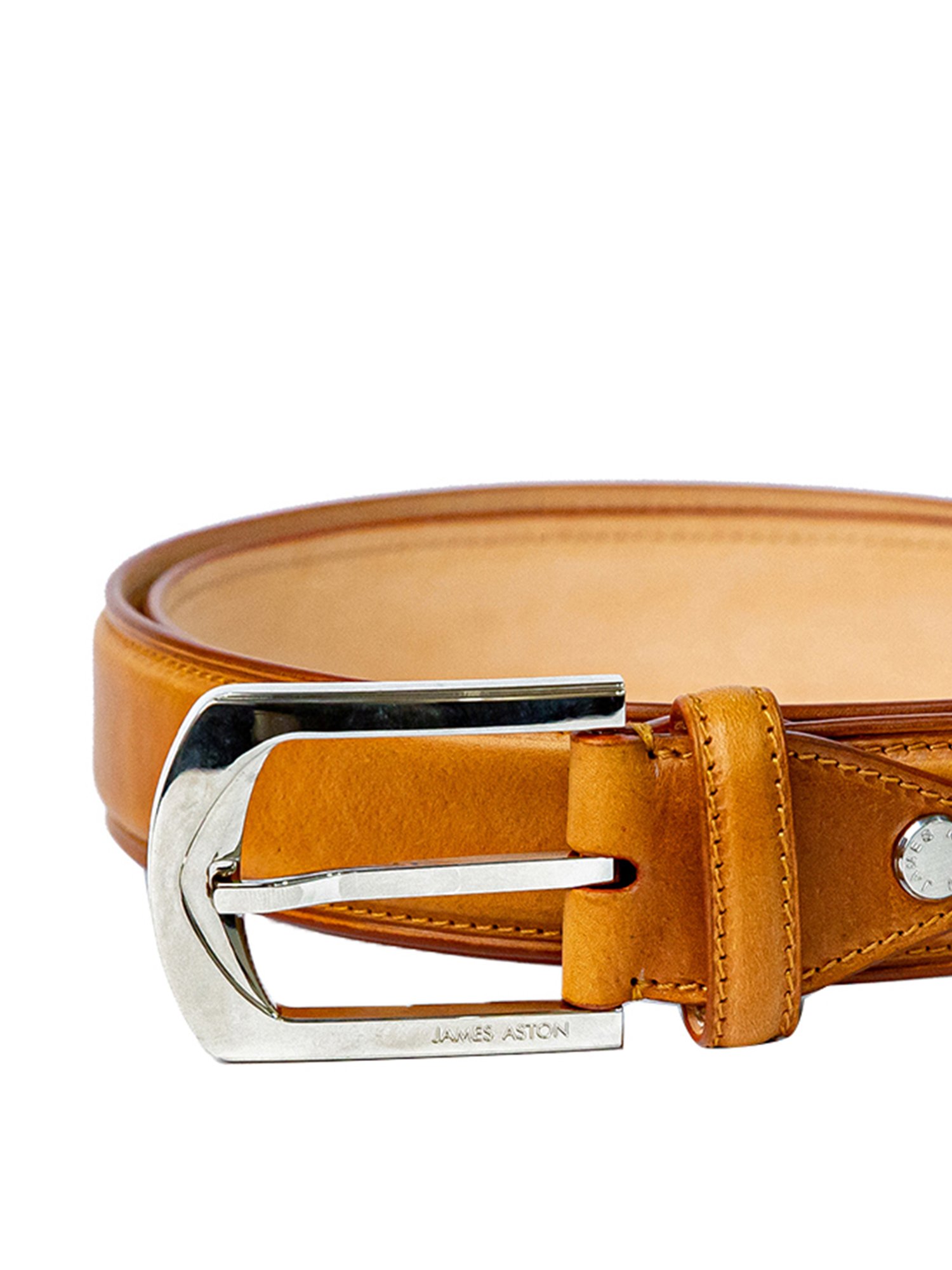 James Aston Tan Leather Waist Belt for Men