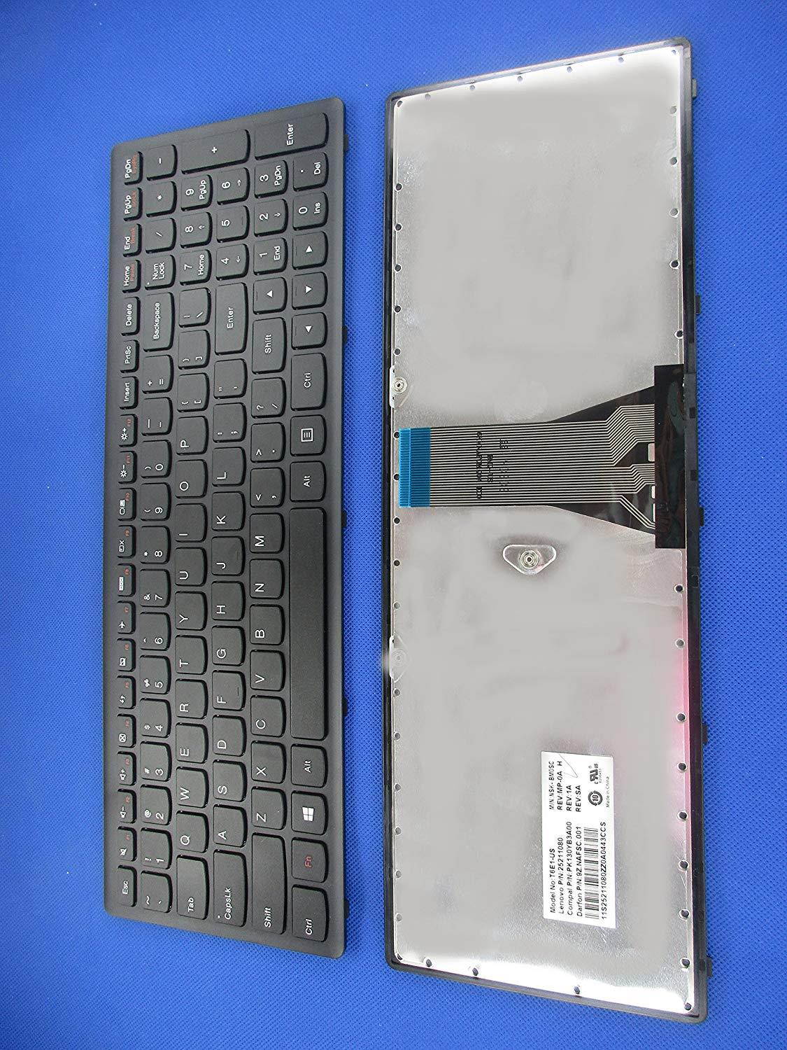 SUNMALL Keyboard replacement with Frame for Ideapad G500S G505S G510S S500 S510 S510P Z510 Z510-IFI Flex 15 Flex 15D Series Laptop US Black 25211020 25211050 MP-12U73US-686 (6 Months Warranty)