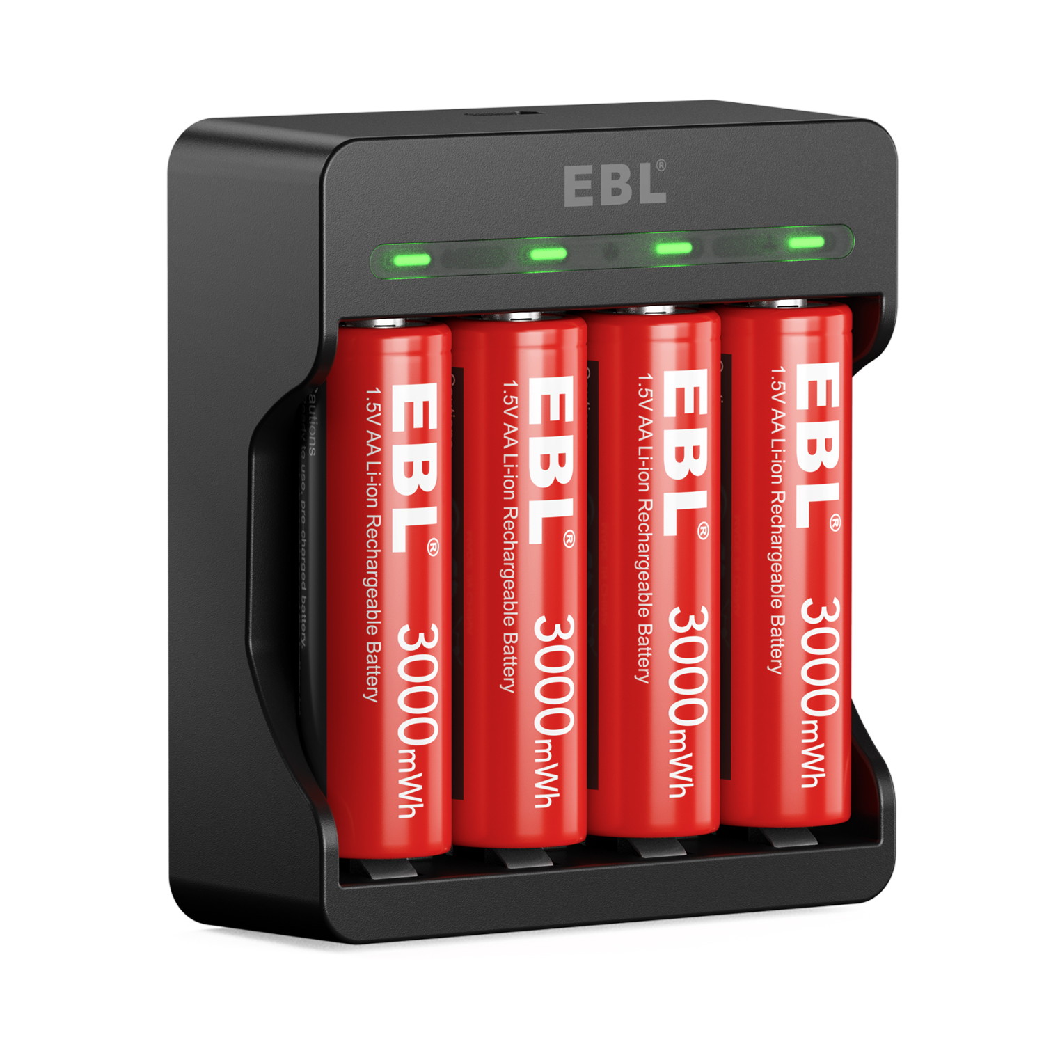 EBL AA Li-ion Rechargeable 3000mWh Lithium Batteries, 1.5V Constant Voltage Battery for Toys and Phone
