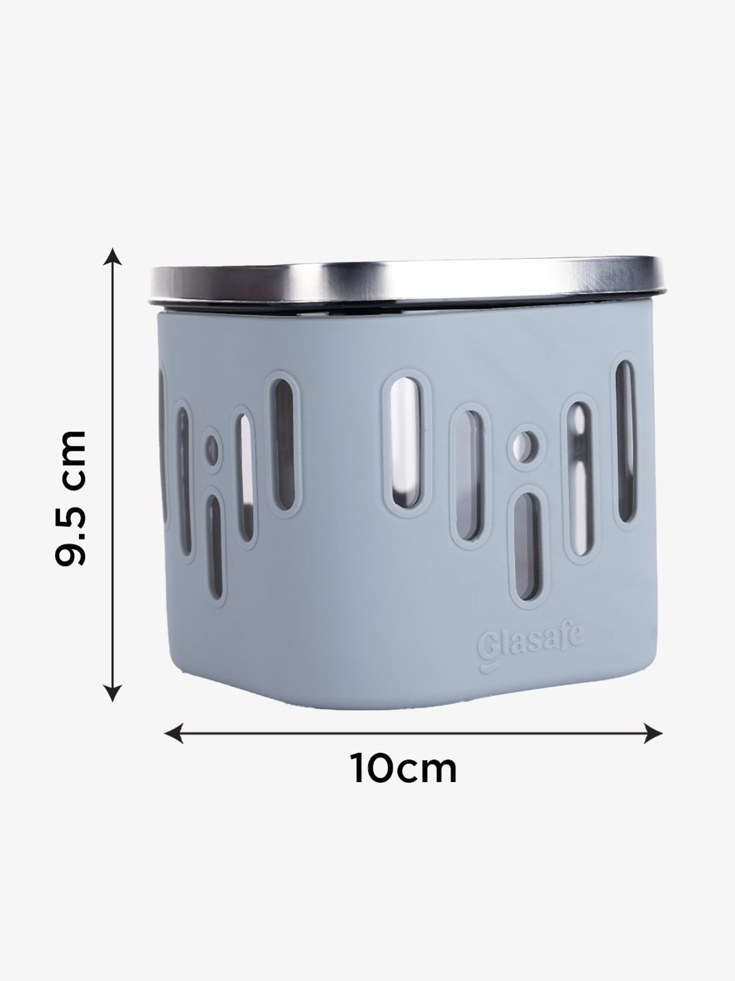 Glasafe 'O' Grip Slate Grey Borosilicate Container (600ml)