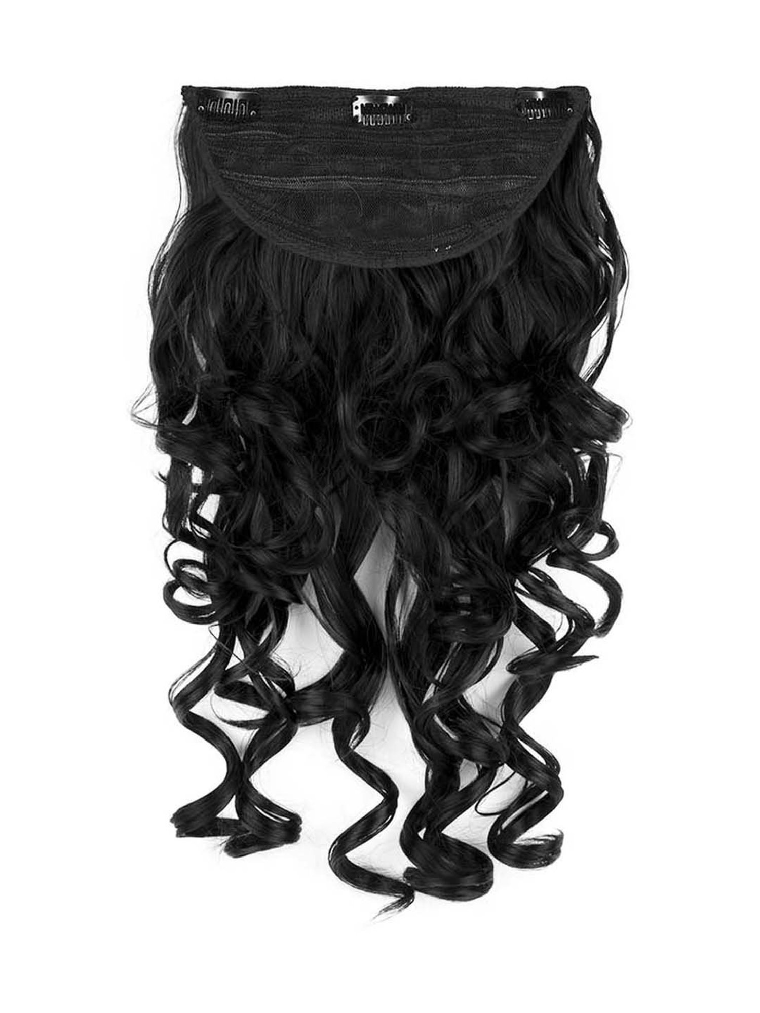 Streak Street Clip-In 18 Inch Step Curls Jet Black Hair Extensions