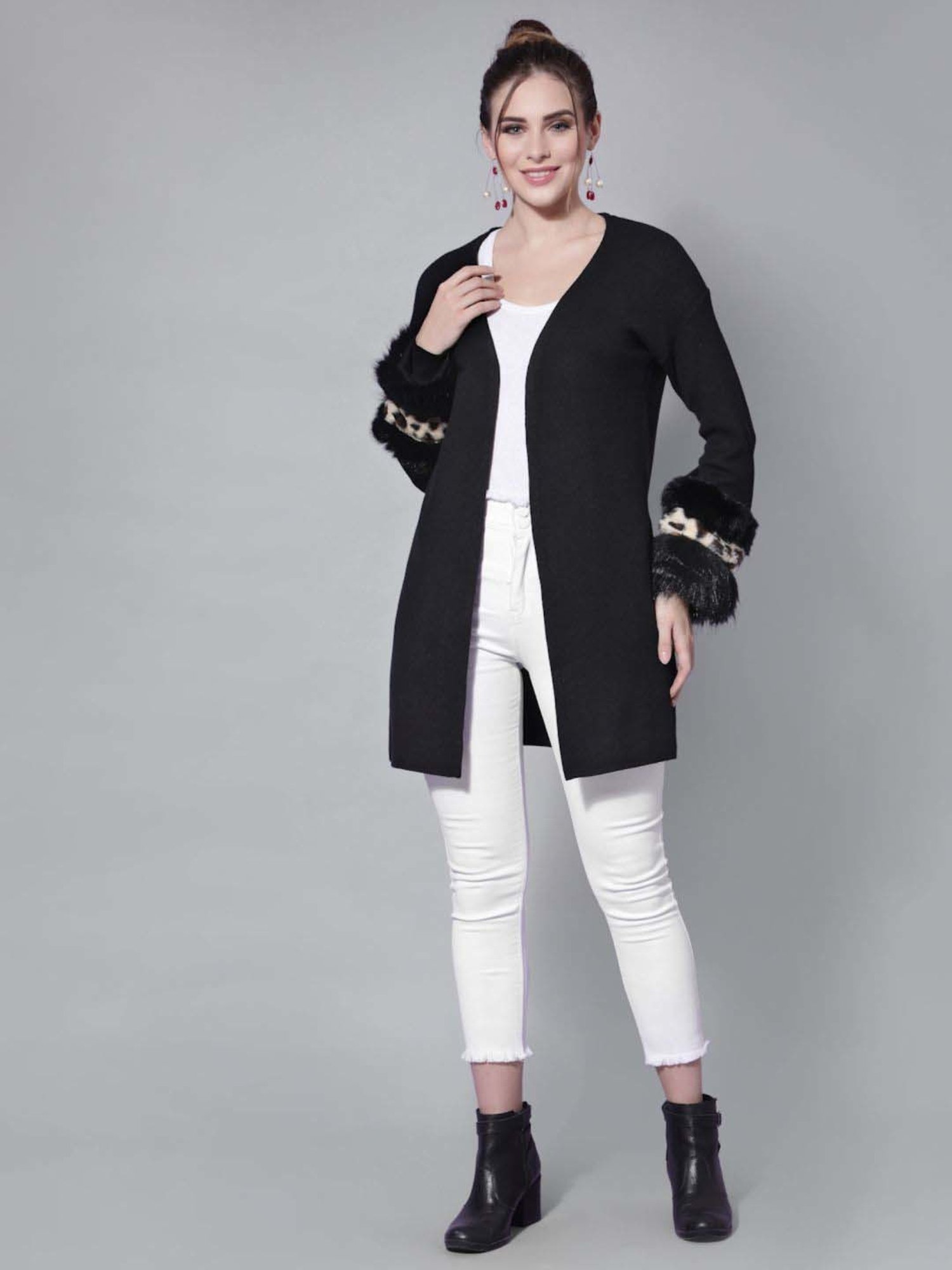 Mafadeny Black Plain Shrug