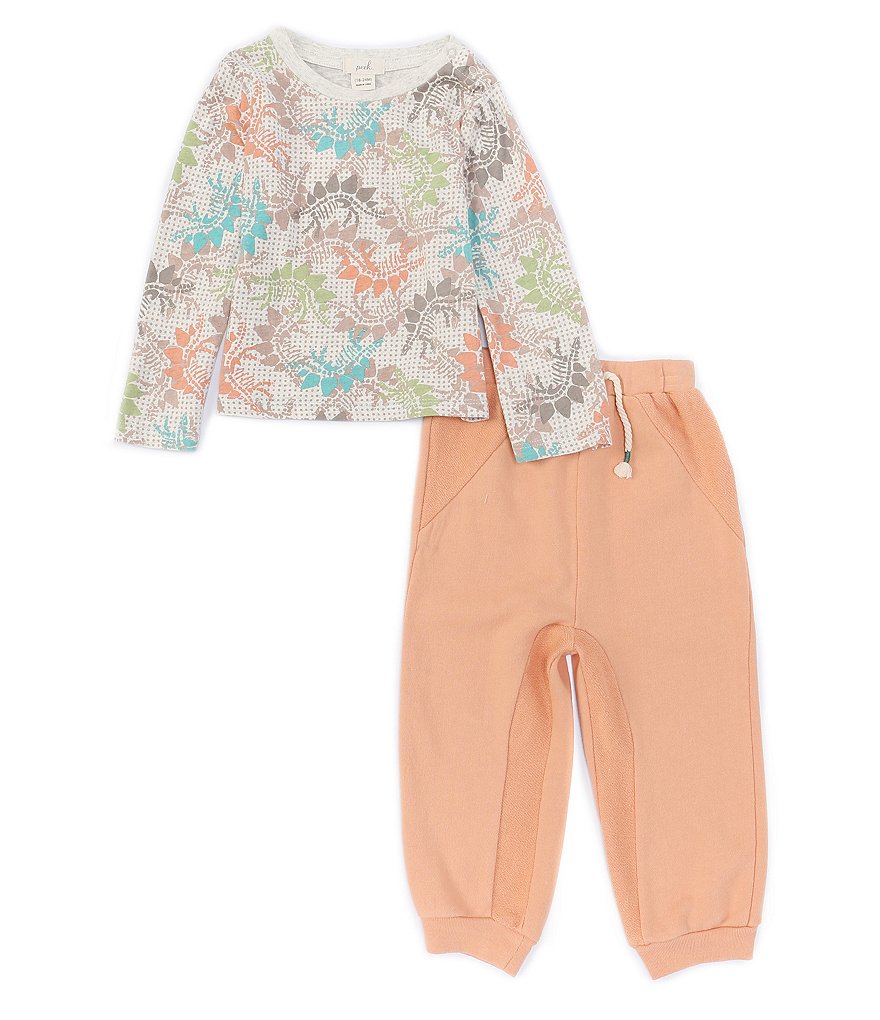 Peek Baby Boys 3-24 Months Long-Sleeve All-Over Dino Print Shirt & Jogger Pants Set