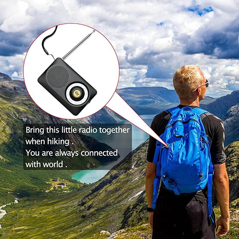 AM FM Portable Radio with Loudspeaker and Headphone Jack Superior Reception Pocket Radios for Emergency Camping Battery Operated