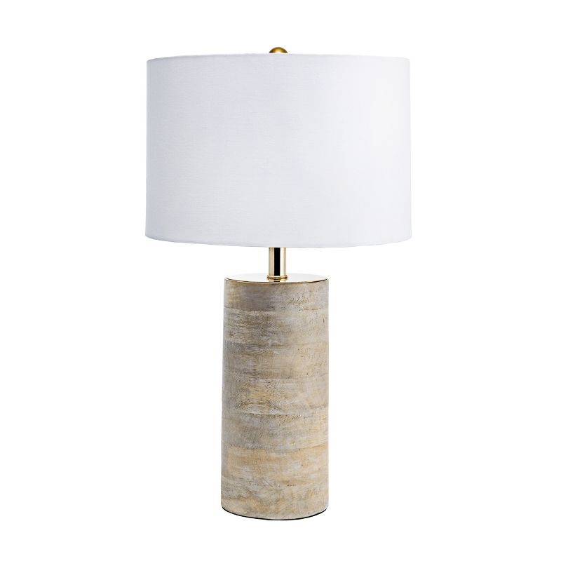 nuLOOM Berry 21" Wood Table Lamp Lighting - Natural 20.5" H x 12" W x 12" D