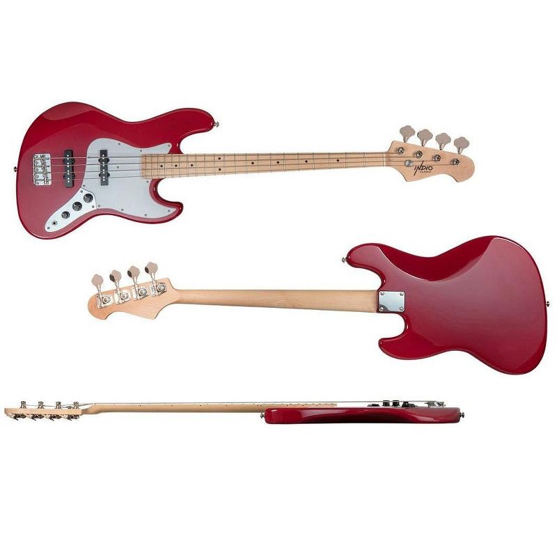 Monoprice Indio Jamm Bass - Wine Red, With Gig Bag
