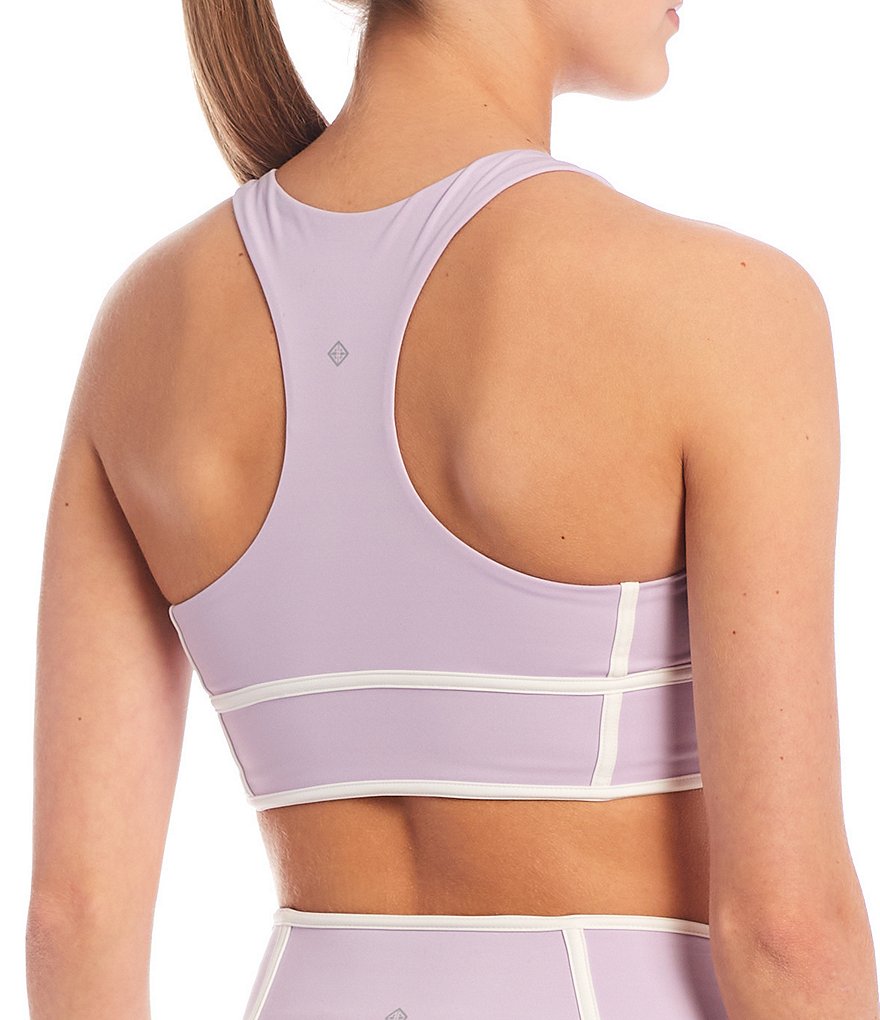Antonio Melani Action Long Line Medium Impact Contrast Trim Sports Bra