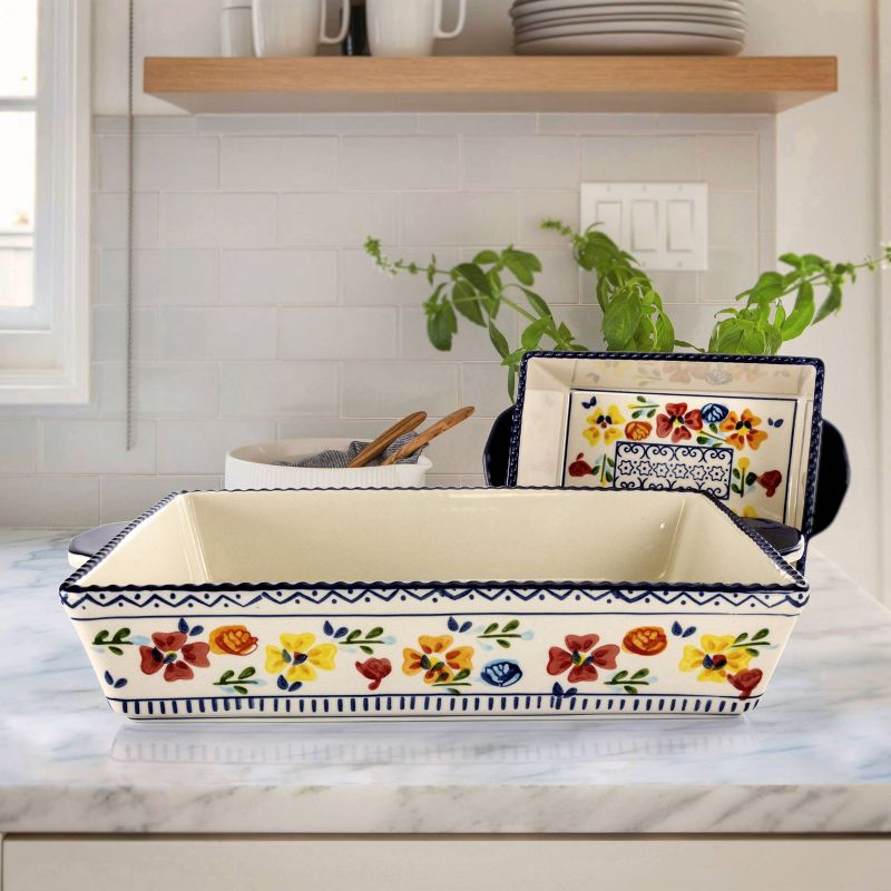 Gibson Elite 2pc Stoneware Luxembourg Bakeware Set