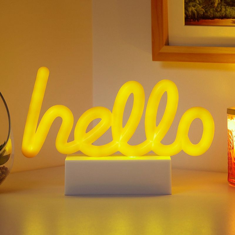 Hello Mini LED Table Lamp Yellow - West & Arrow