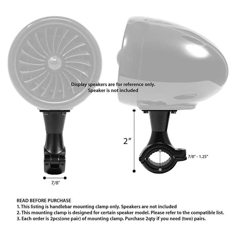 TN4-Q 1000W 4 Channel Amplifier 4" Full Range Waterproof Bluetooth Motorcycle Stereo Speakers Audio System AUX USB SD Radio for 1-1.5" Handlebar Harley Touring Cruiser ATV