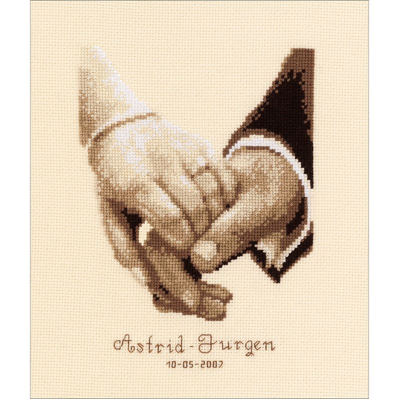 Vervaco Counted Cross Stitch Kit 6.5"X7.5"-Wedding Happiness On Aida (18 Count)