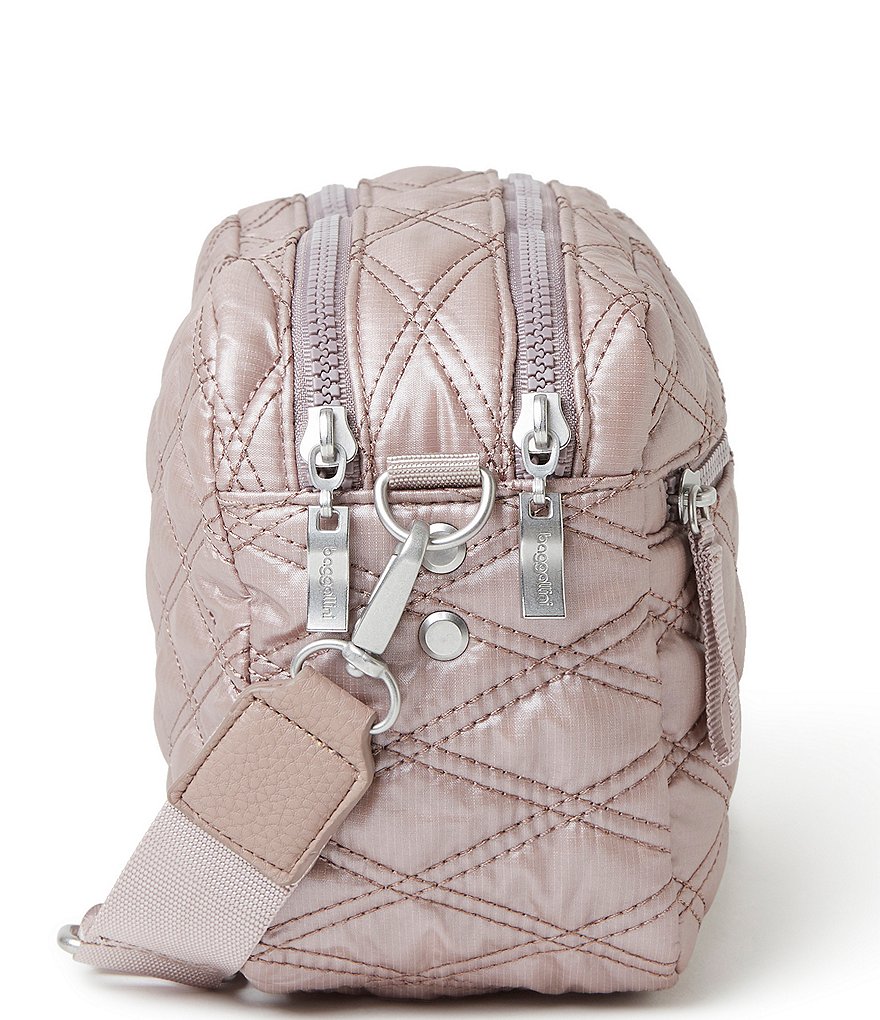 Baggallini Quilted Multi-Compartment Double Zip Crossbody Bag