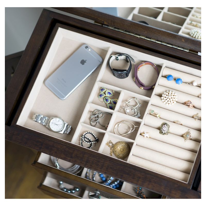 Haley Jewelry Armoire Walnut - Hives & Honey