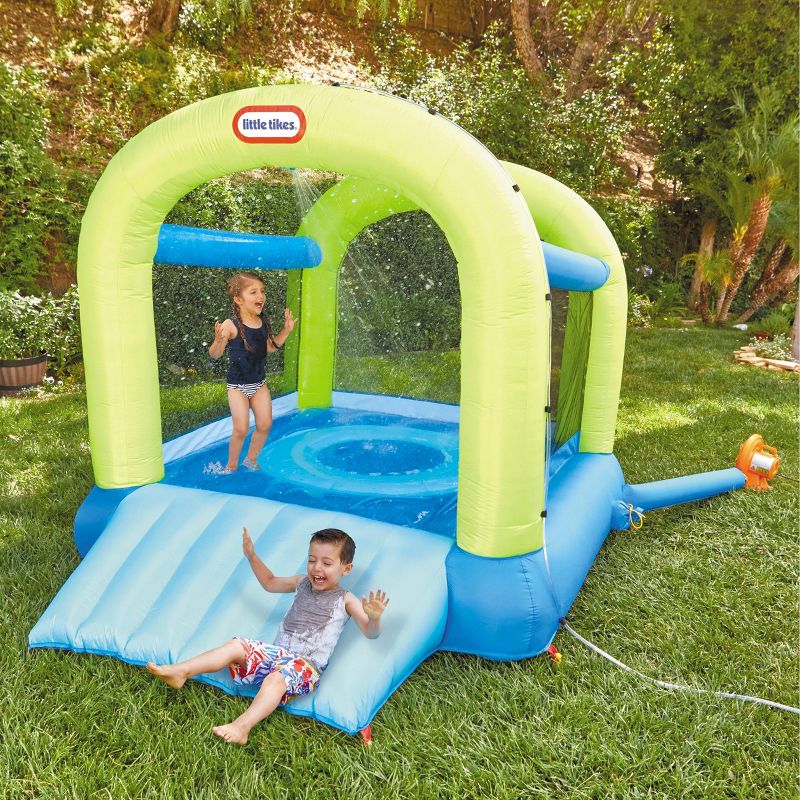 Costway Inflatable Water Slide Crab Dual Slide Bounce House Splash Pool W/ 950W Blower