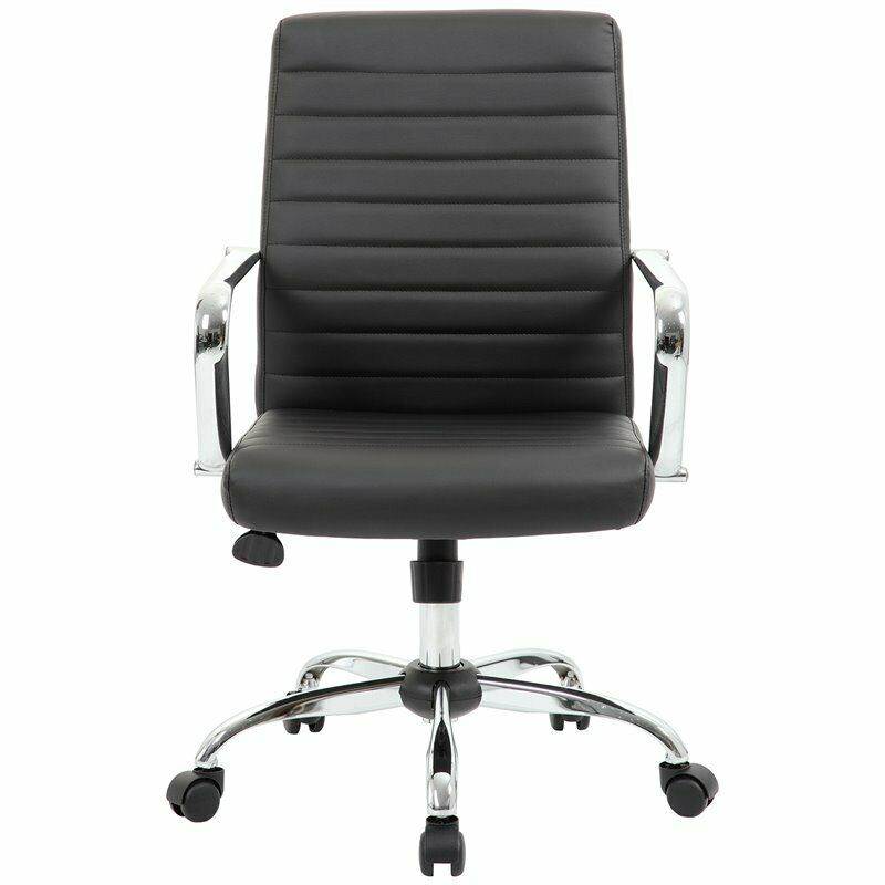 Boss Office Drummond Faux Leather Swivel Office Chair in Black