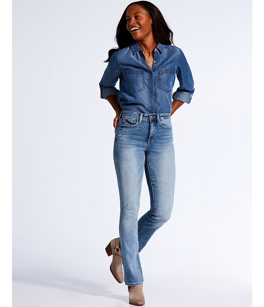 NYDJ Bleach Spot Detail Slim Bootcut Jeans