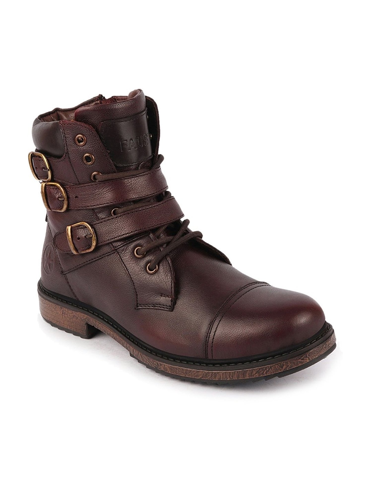 Fausto Men's Brown Biker Boots
