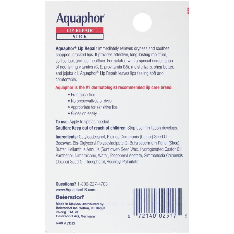 Aquaphor Lip Balm Repair Stick - 2ct - 0.17oz