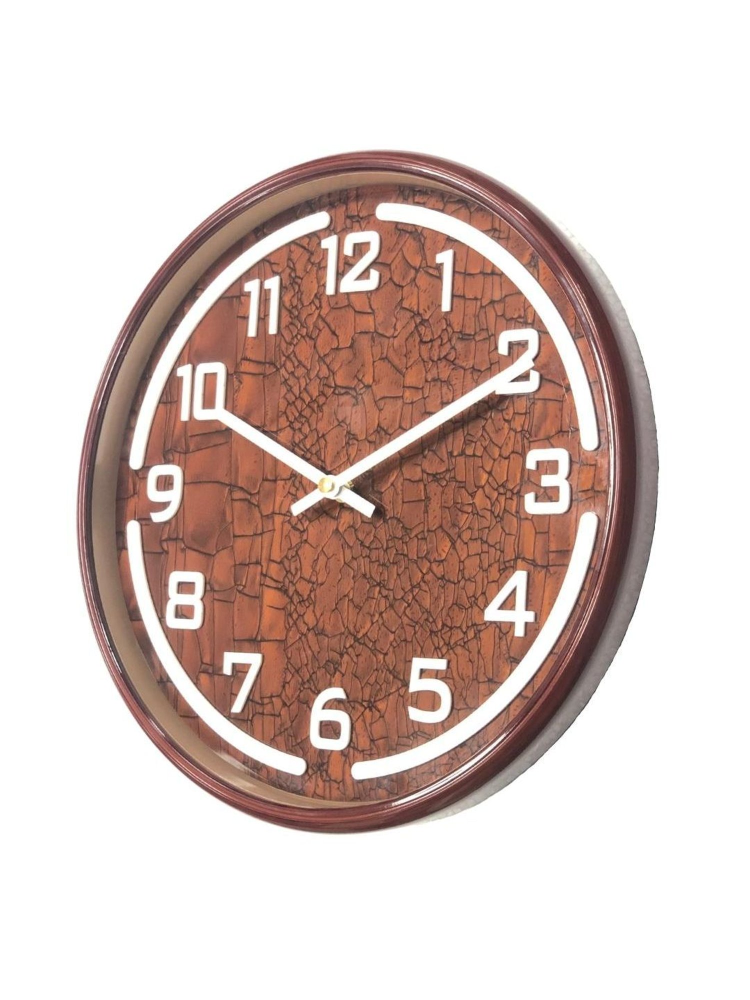 CHRONIKLE Round Rosewood Brown Plastic Wall Clock