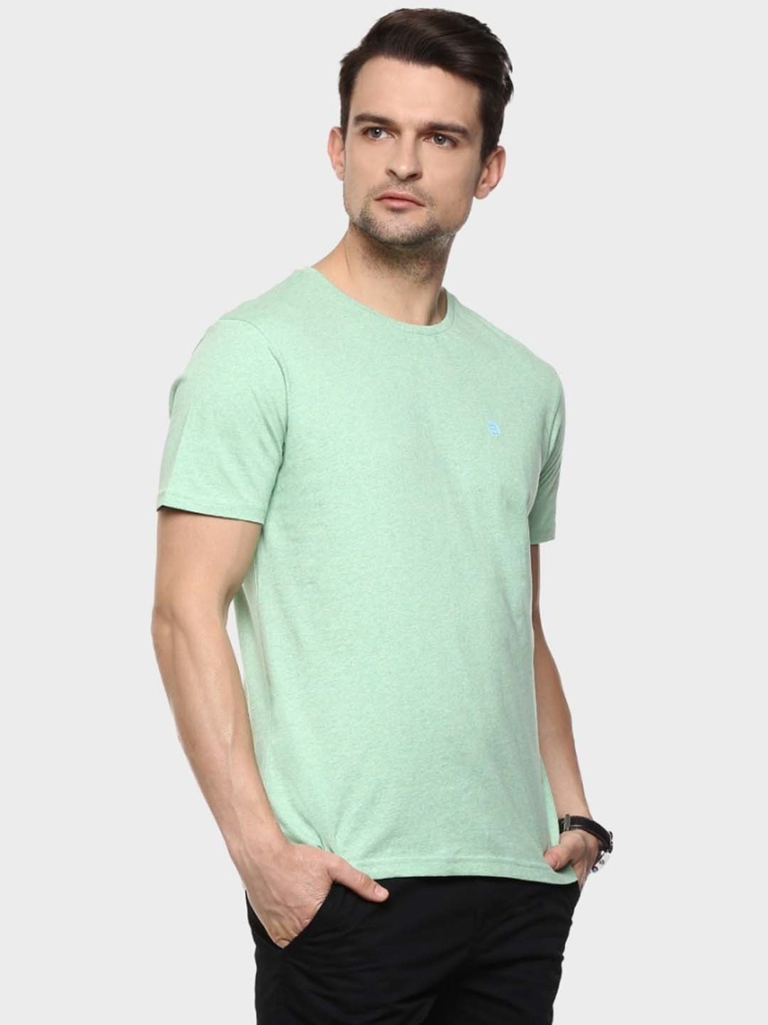 BOSSINI Green Cotton Regular Fit T-Shirt