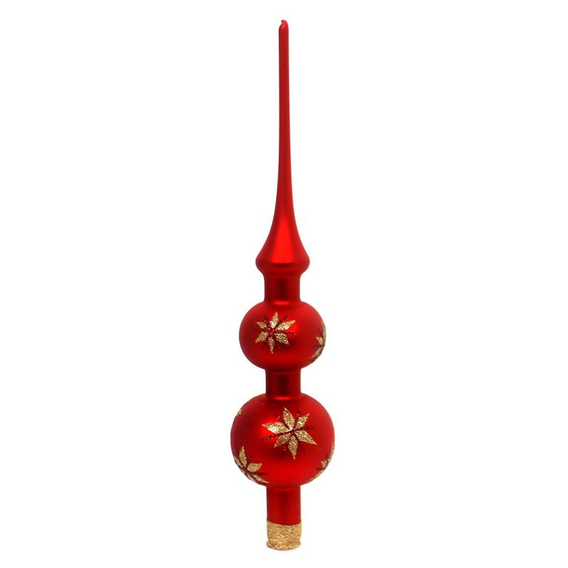Inge Glas 11.75" Magic Stars Res Matte Finial Two Tiered Tree Topper  -  Tree Toppers