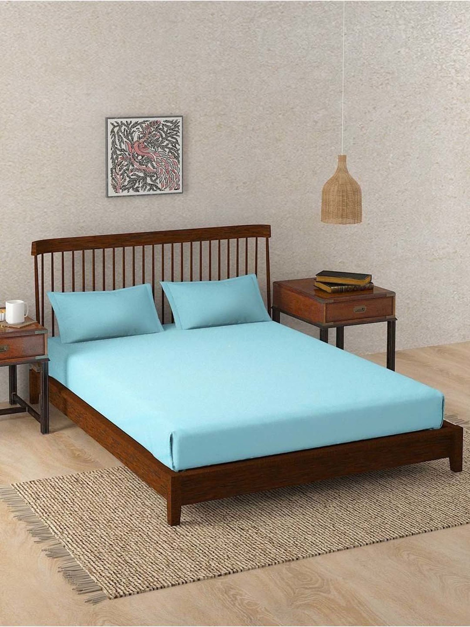 Maspar Purple 100% Cotton 200 TC Bed Sheet Set