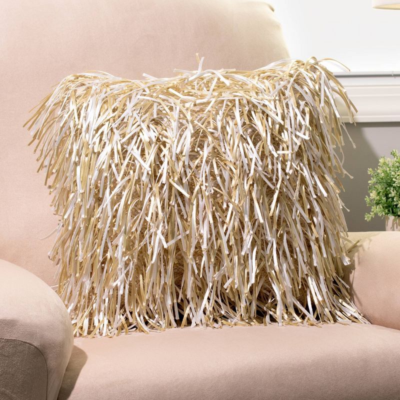 18"x18" Nessie Square Throw Pillow Gold - Sure Fit